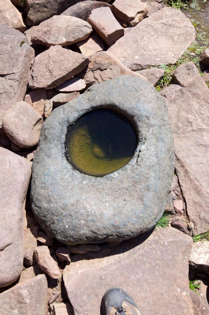 Clachtoll broch knocking stone